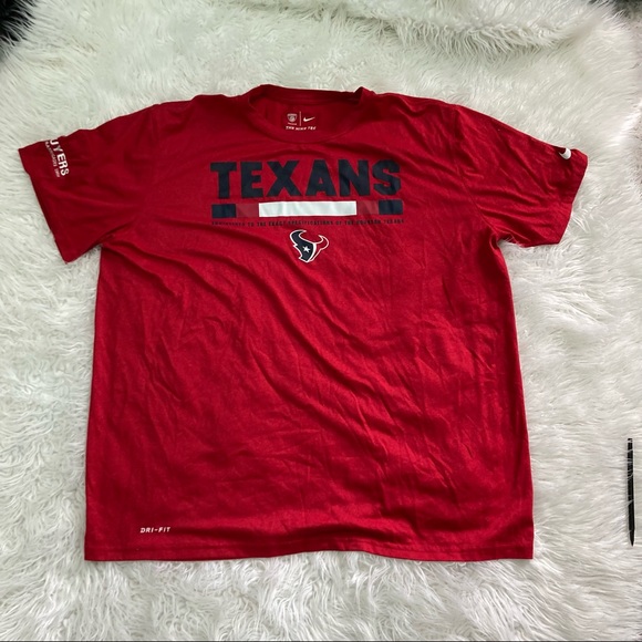 The Nike Tee Athletic  Houston Texans NFL Football T-Shirt Red Mens XXL - Picture 2 of 6
